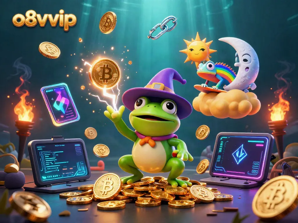 Experience thrilling wins with o8vvip's magical gaming environment featuring 3D characters and crypto coins.