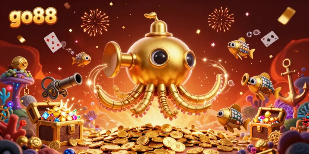 Experience the excitement of go88 with a vibrant sea of gold coins and captivating characters.